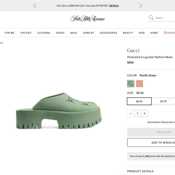 Gucci Platform Perforated G Mules Sz. 6/36 - Picture 5 of 6